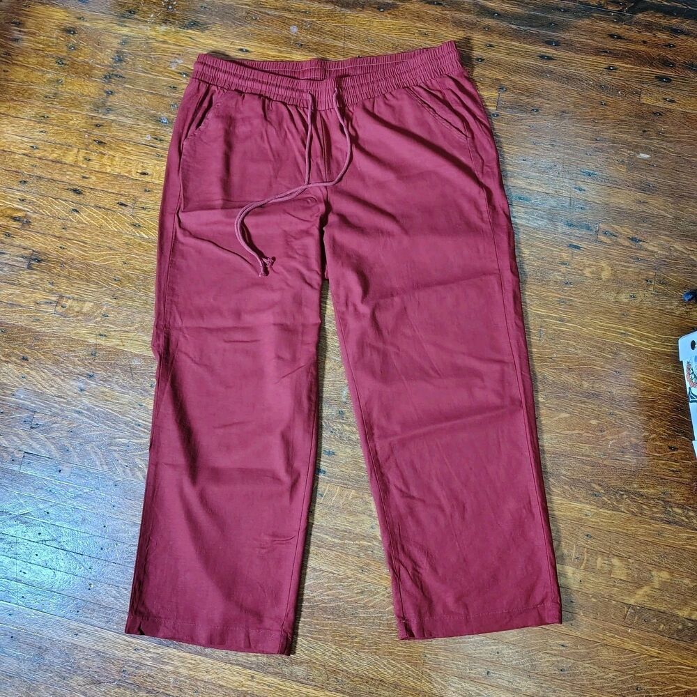Burgundy Torrid Wide Leg Flowy Boho Pants Sz 2S/T626